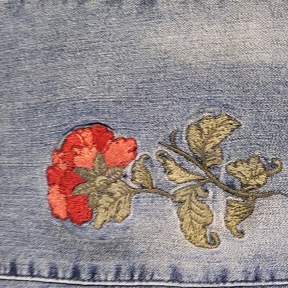 Denim embroidered vintage American size 10 stretch boyfriend jeans - Picture 2 of 5